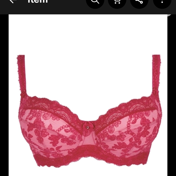 2 Fantasie Mae Hot Pink & Ivory Lace Underwire Bras - 30H US *Valentine's Sexy - Picture 3 of 16